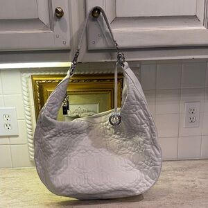 Donald J. Pliner White Quilted Hobo Bag